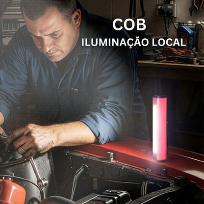 Lanterna Multifuncional com Íman Forte, Laser Vermelho, Clipe e Gancho