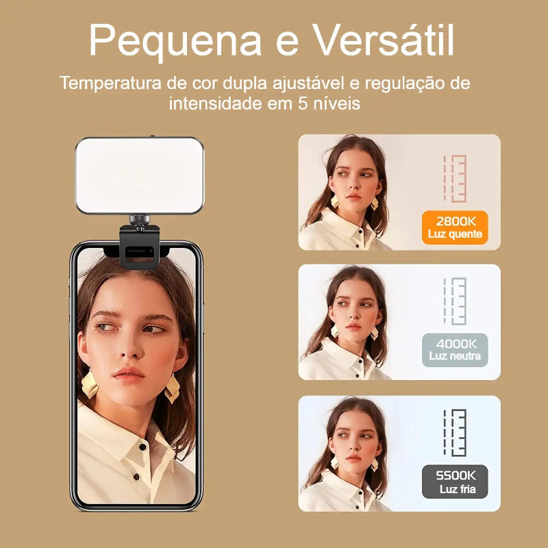 Luz LED Selfie e videoconferência (E6)